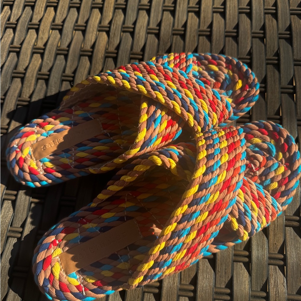 Salt + Umber Saraya Multi-Rainbow Fabric Rope Sandal Size 8 - Picture 11 of 11